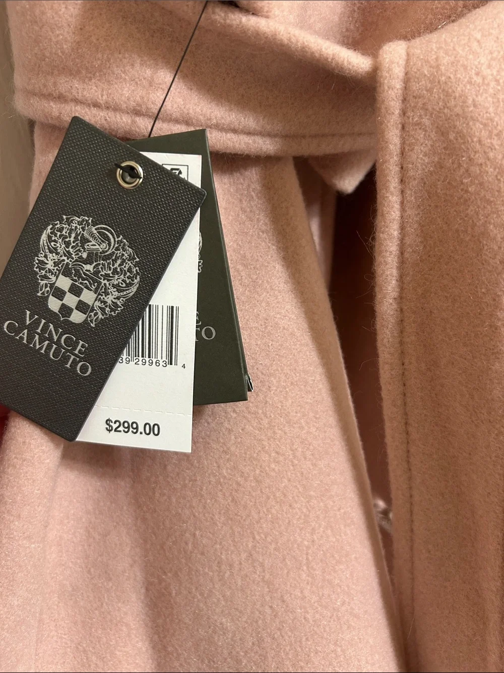 Vince Camuto Dusty Rose Wool Belted Wrap Coat - Picture 3 of 3